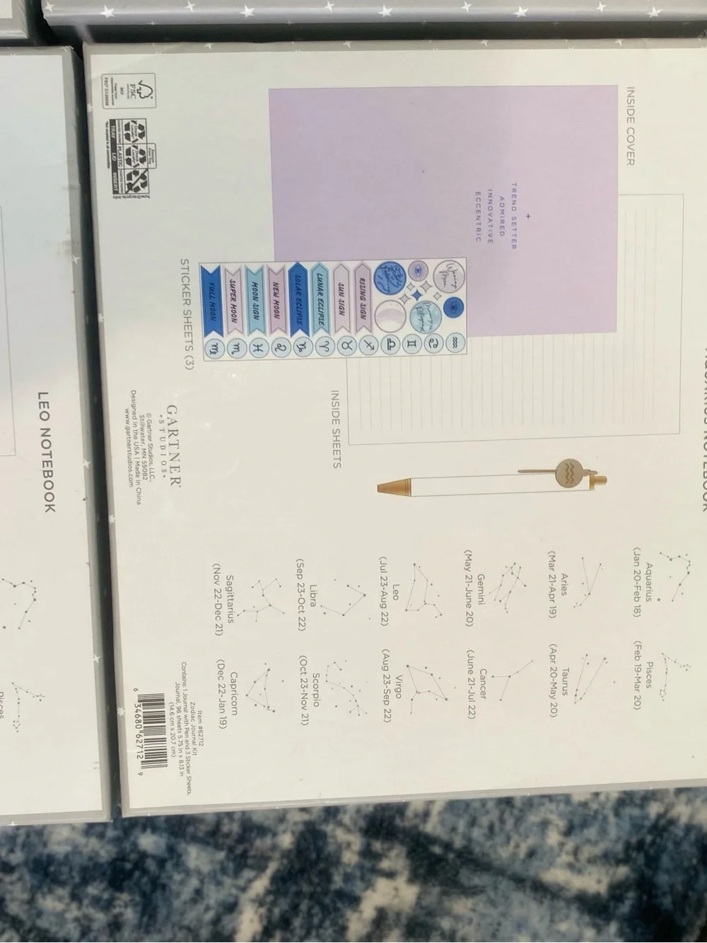 Peach & Mint Stationery Set with Pen and Sticker Sheets